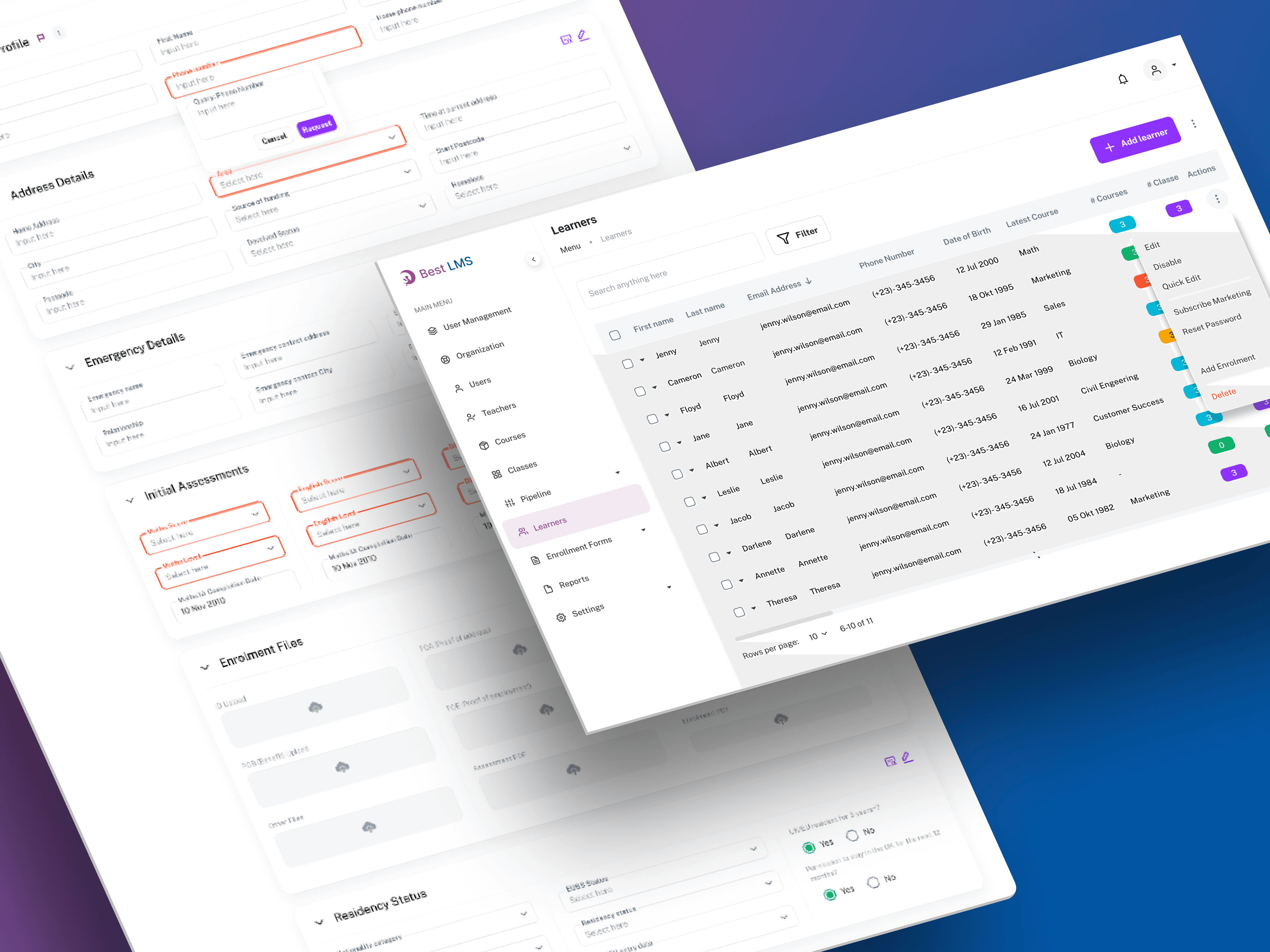 Customization dashboard