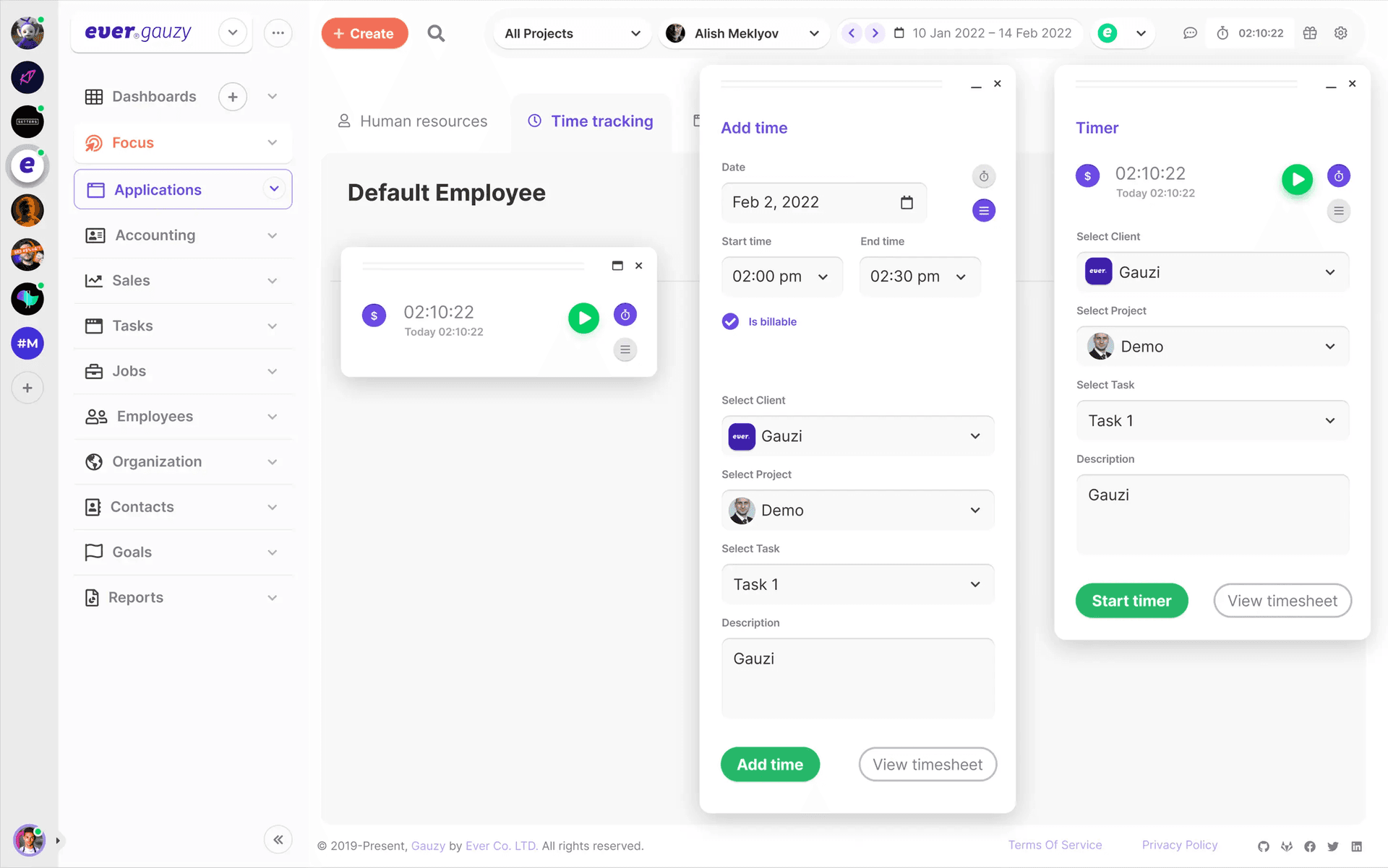 Activity and time tracking